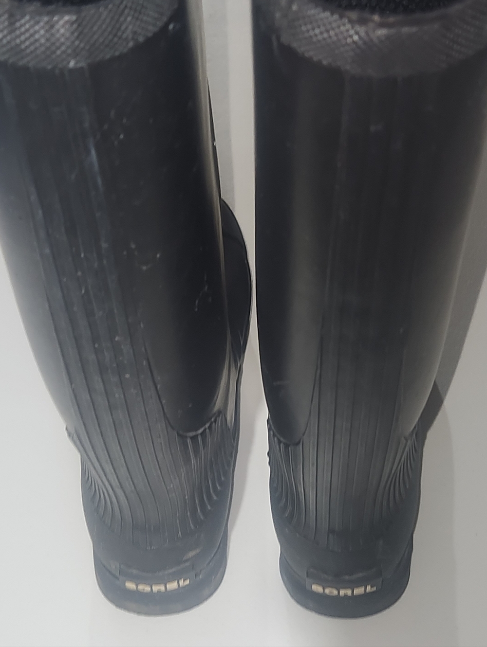 Sorel Black Tall Rain Boots Women's Size 8 - Picture 7 of 11